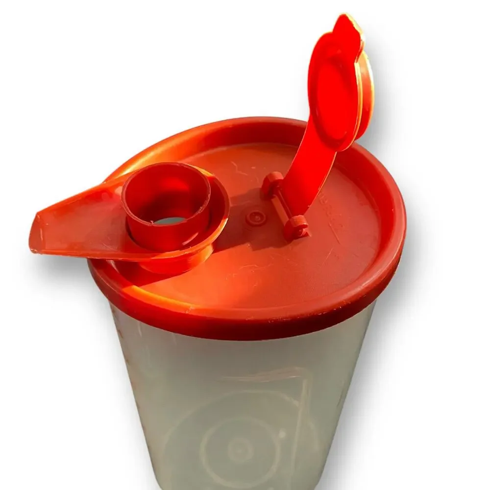 Tupperware Sweet Saver Syrup Dispenser Honey Paprika Red 640 641 642 Vintage
